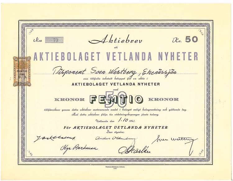 Vetlanda Nyheter, AB