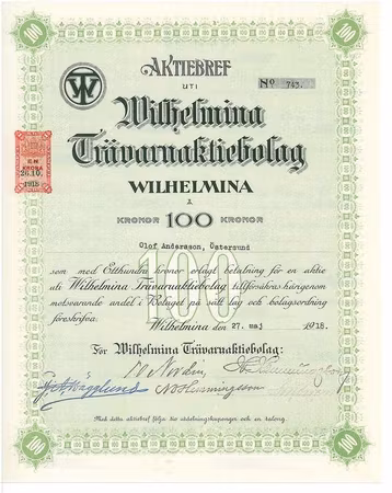 Wilhelmina Trävaru, AB