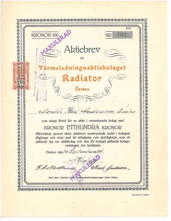 Värmelednings AB Radiator Örebro