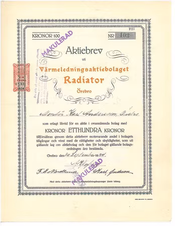 Värmelednings AB Radiator Örebro