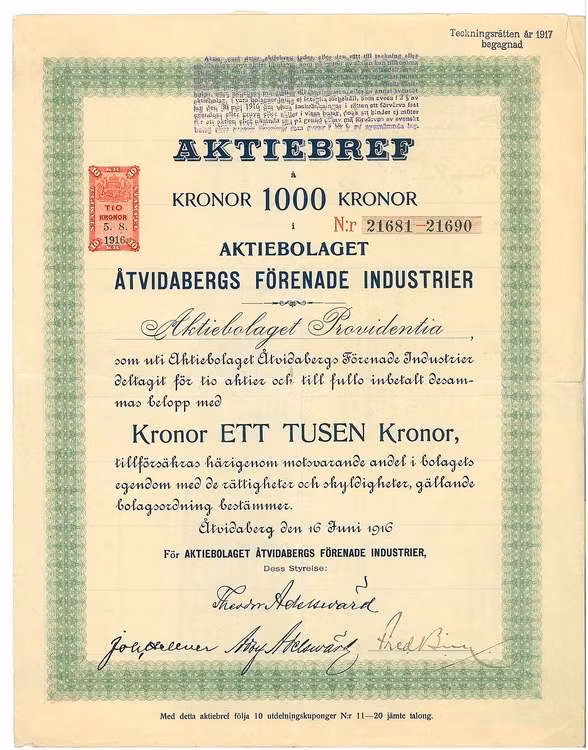 Åtvidabergs Förenade Industrier, AB