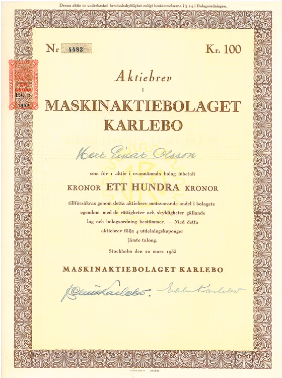 Maskin AB Karlebo, 1953