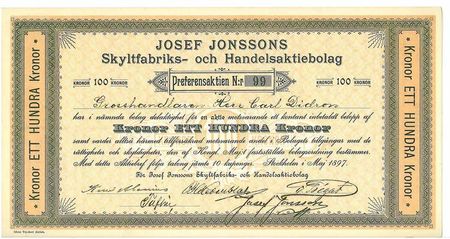Josef Jonsson Skyltfabriks o Handels AB