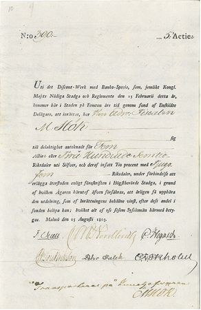 Malmö Disconto Werk 1803