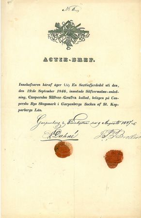 Casperbo Silfer Gruva 1847