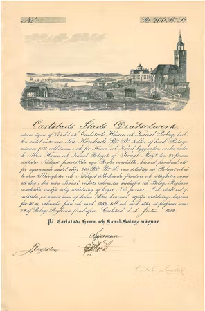 Carlstads Hamn o Kanal 1852
