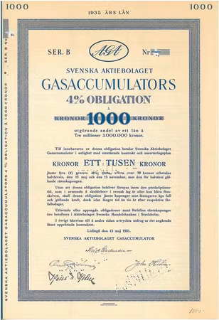 AGA, AB, 4 %  Svenska AB Gasaccumlators