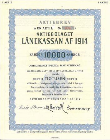 Lånekassan af 1914, AB