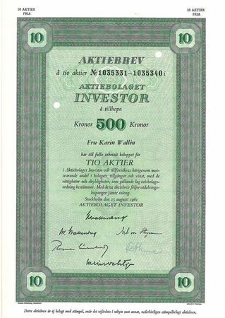 Investor, AB 500 kr