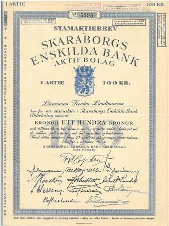 Skaraborgs Enskilda Bank, 1934