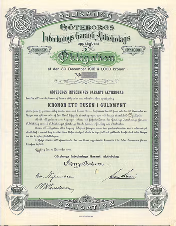 Göteborgs Intecknings Garanti AB, 5%, 1916
