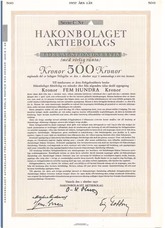 Hakonbolaget AB, Förlagsfondsbevis