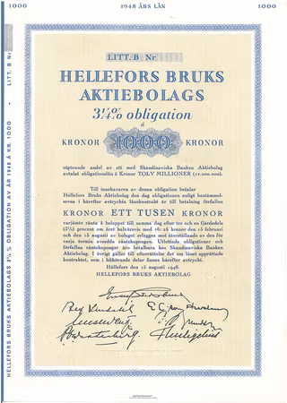 Hellefors Bruks AB, 3 1/4%,1000 kr