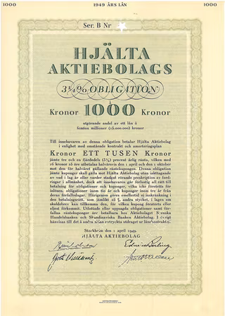 Hjälta AB, 3 1/4%, 1949