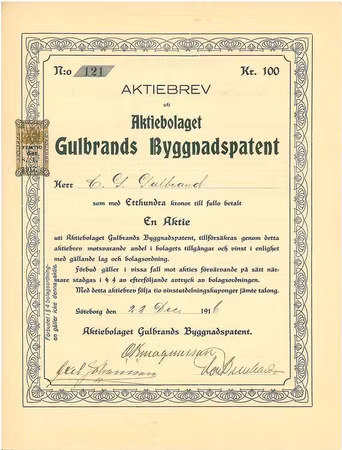 Gulbrands Byggnadspatent, AB