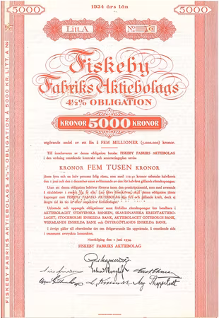 Fiskeby Fabriks AB 4 1/2% Obl.