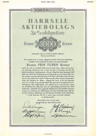 Harrsele AB 3,6% Obl.