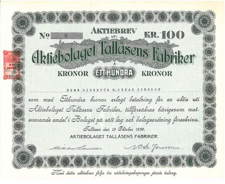 Tallåsen Fabriker, AB