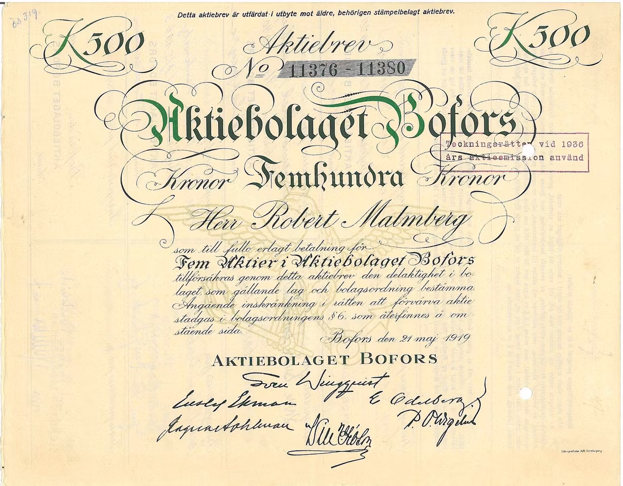 Bofors AB, 1919