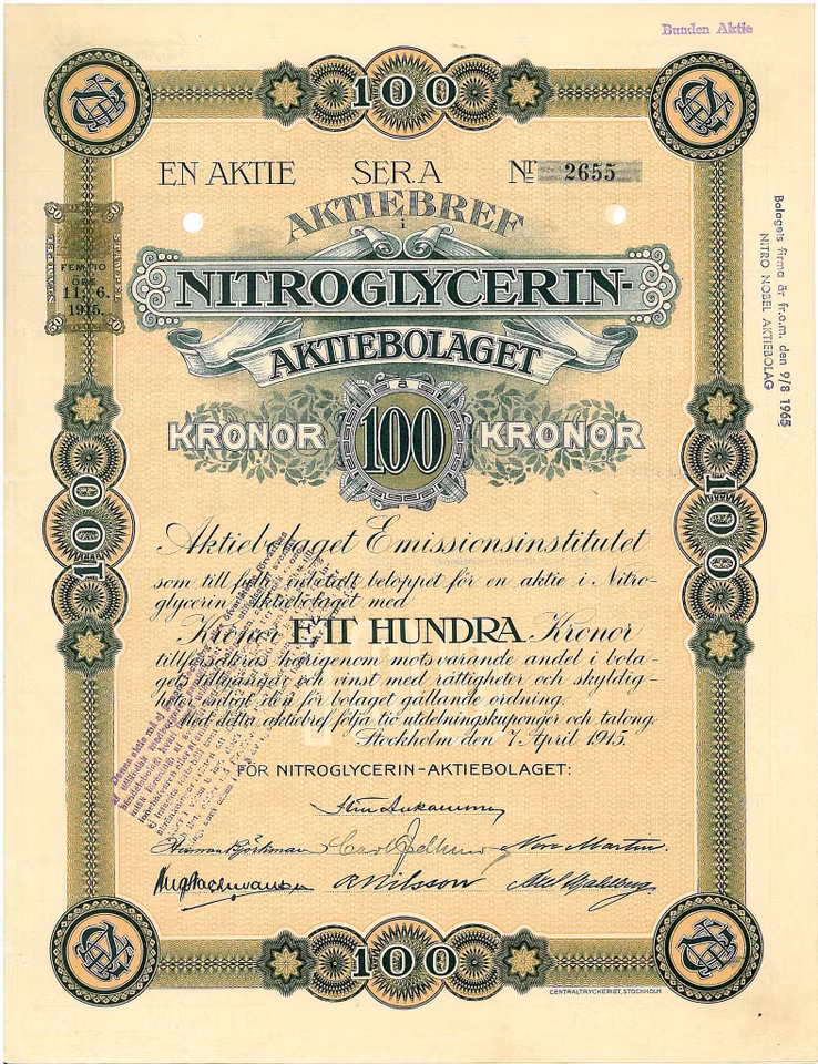 Nitroglycerin AB, 1915