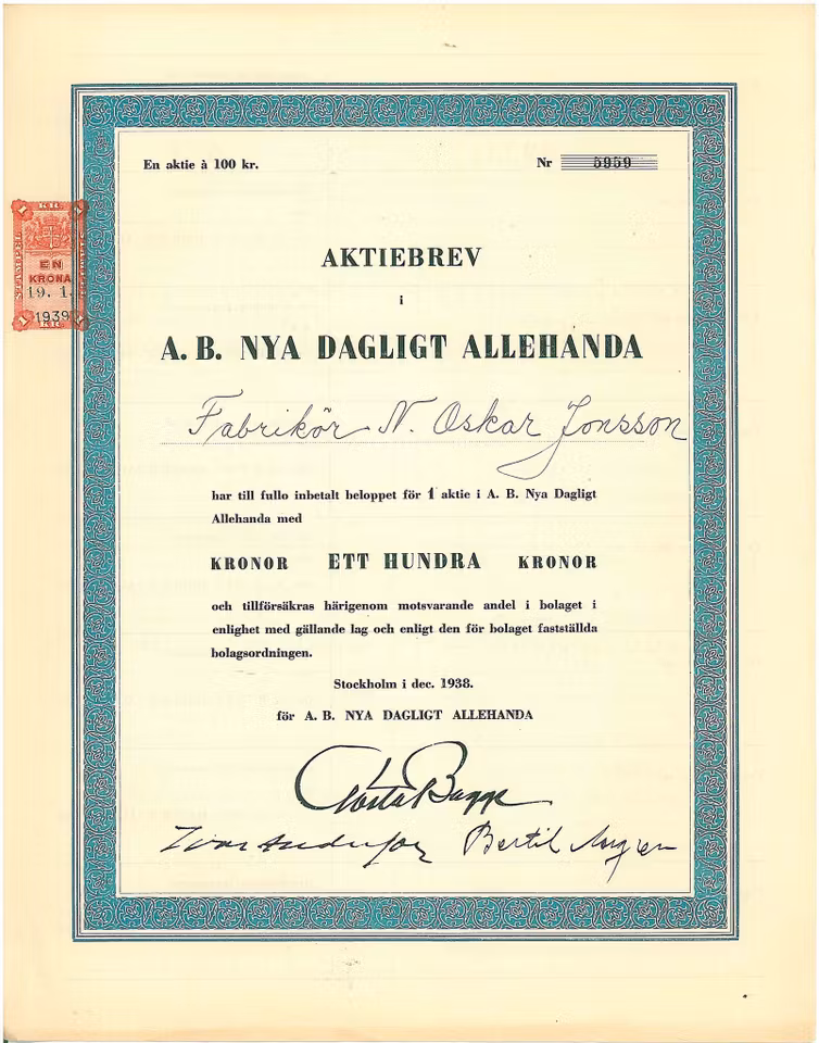 Nya Dagligt Allehanda, AB