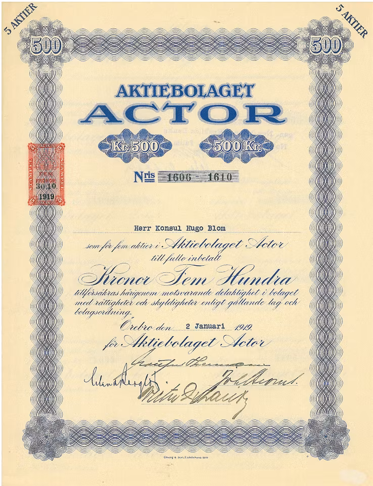 Actor AB, 500 kr