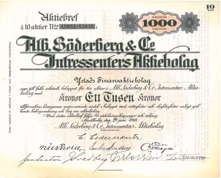 Alb. Söderberg & C.o, AB Intressenters AB, 1000 kr
