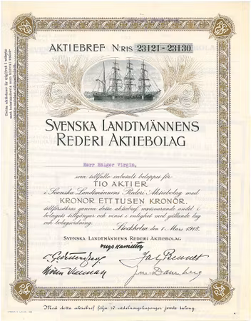 Svenska Landtmännens Rederi AB 1000 kr