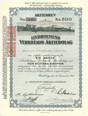 Lindholmens Verkstads AB, 500 kr