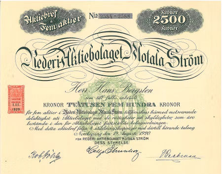 Rederi AB Motala Ström, 1920