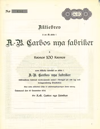Carbos Nya Fabriker, AB