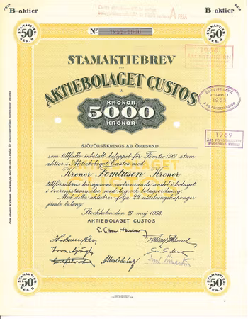 Custos, AB, 1958