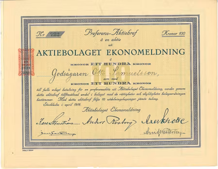 Ekonomeldning, AB