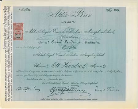 Enoch Thulins Aeroplanfabrik (Gustav Dalen)