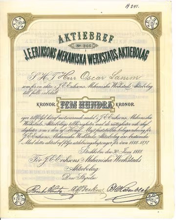 Eriksons Mekaniska Verkstads AB, J.E.