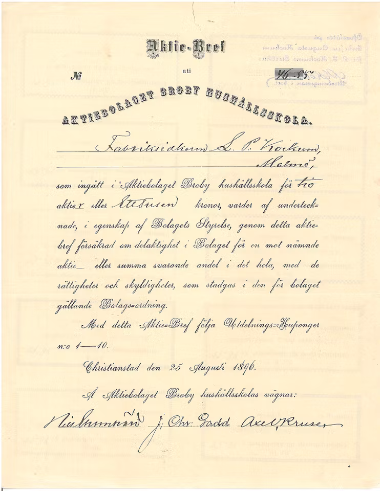 Broby Hushållsskola, AB