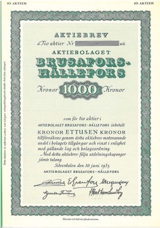 Brusafors-Hällefors, AB