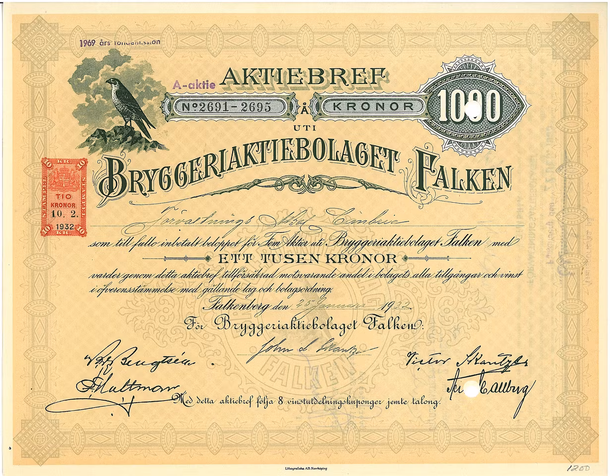 Bryggeri AB Falken, 1932