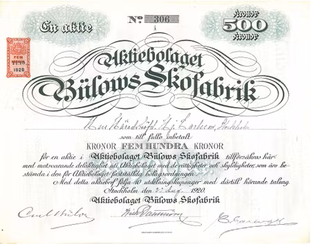 Bülows Skofabrik, AB