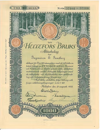 Hellefors Bruks AB, 1.000 kr