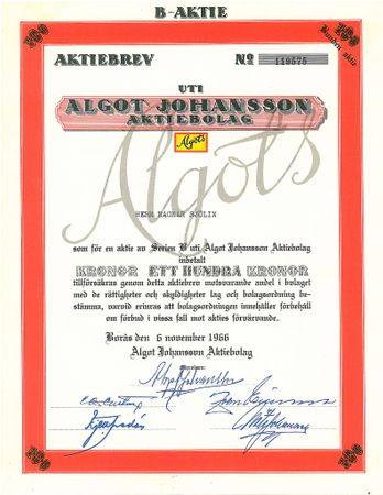 Algot Johansson AB, 1966