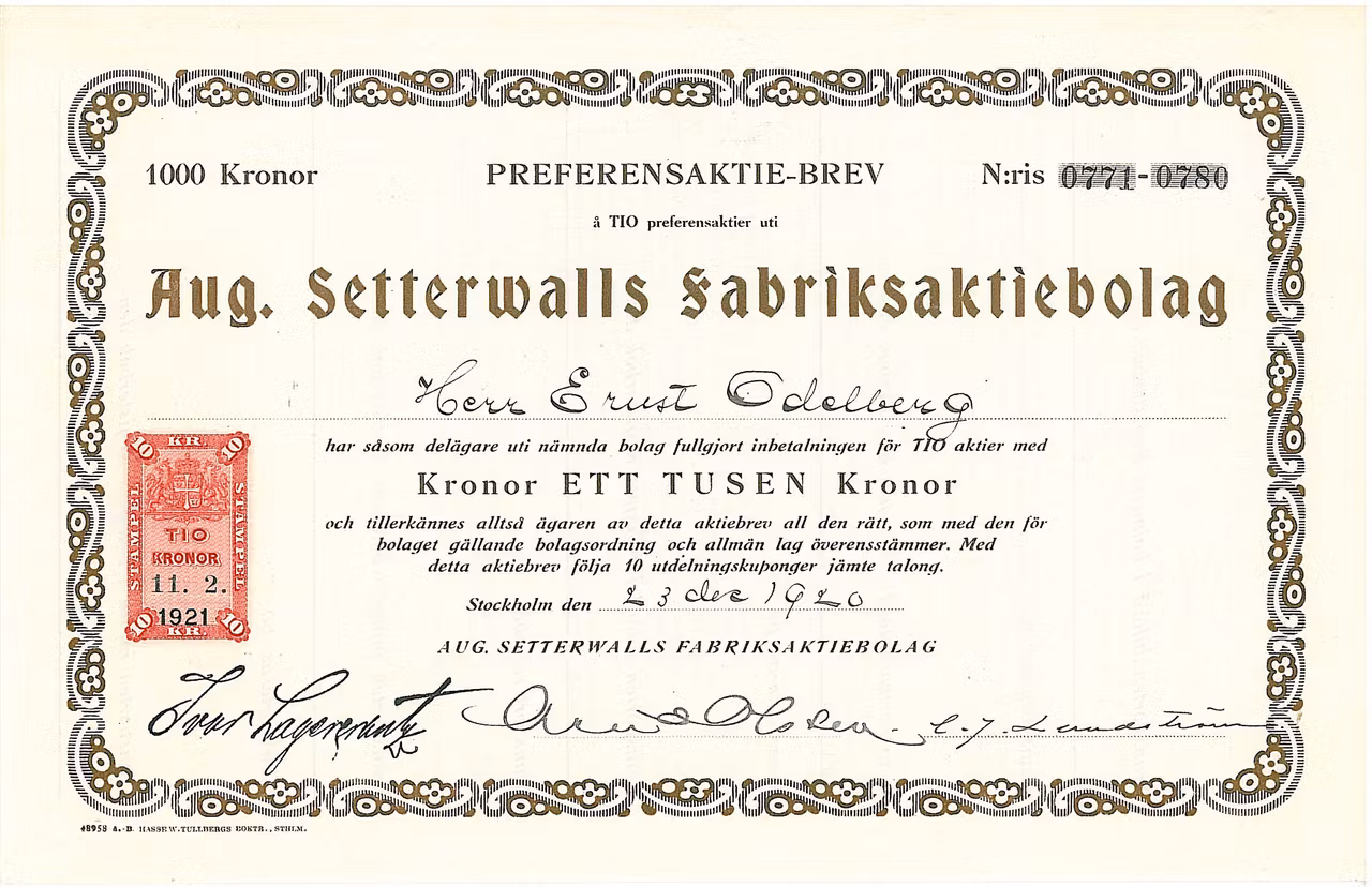 Aug. Setterwalls Fabriks AB