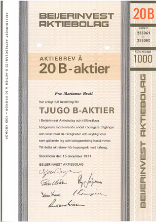 Beijerinvest, AB, 1000 kr