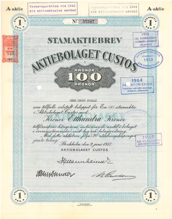Custos, AB, 1937