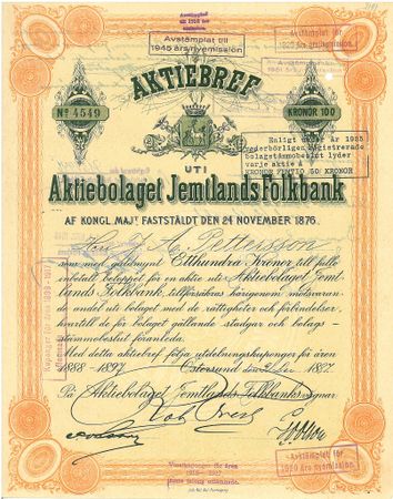 Jemtlands Folkbank, AB, 1887