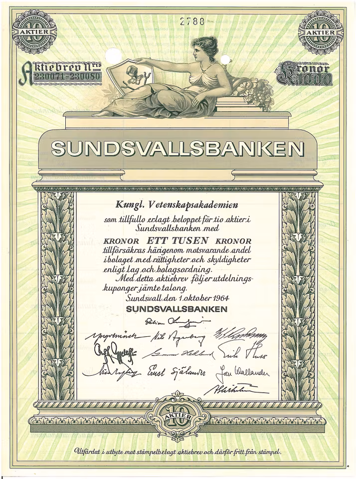Sundsvallsbanken 1000 kr