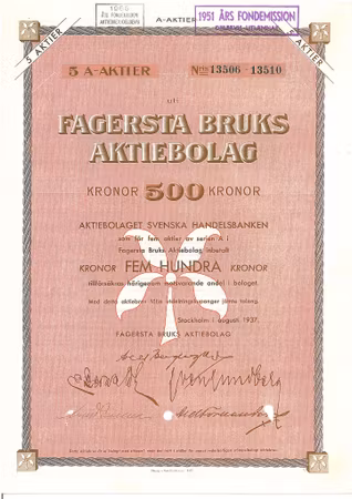 Fagersta Bruk, AB, 1937