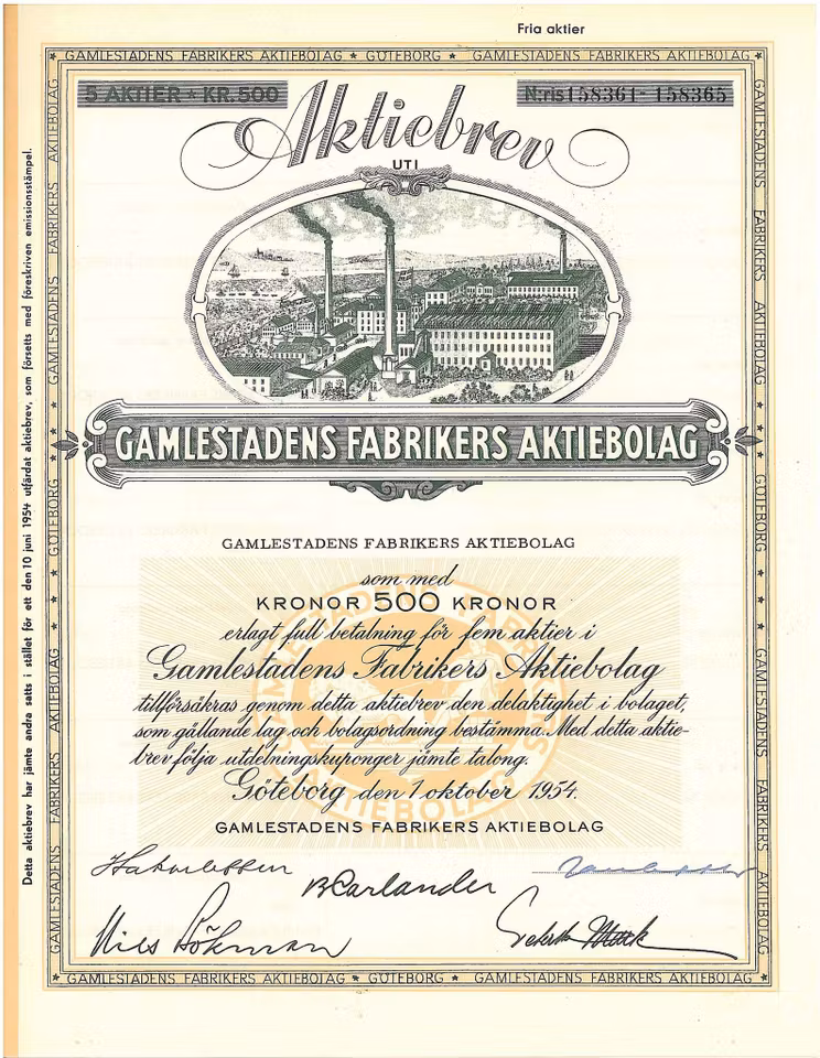 Gamlestadens Fabrikers AB, 1941