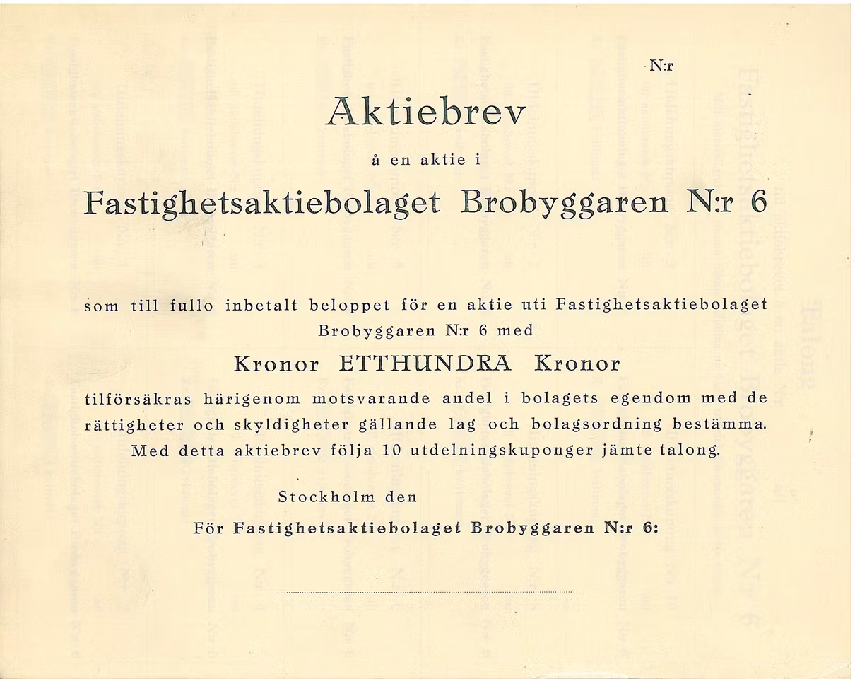 Fastighets AB Brobyggaren N:r 6