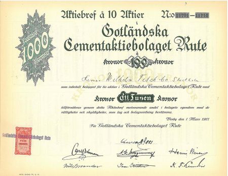 Gotländska Cement AB Rute